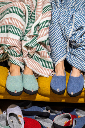 Woolen slippers Brussels, Blue Limited Eddition