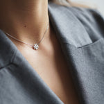 Four-leaf clover necklace, silver color