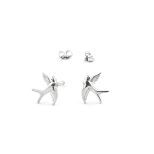 Swallow Earrings , silver color
