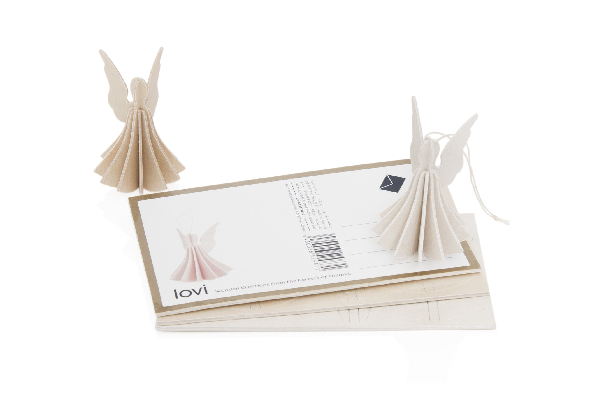 Angel by Lovi S size card. Color white