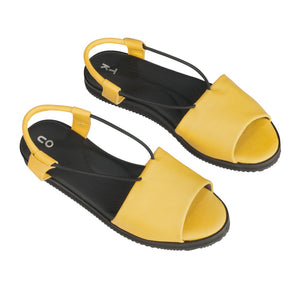 Womens leather sandals Berlin, yellow