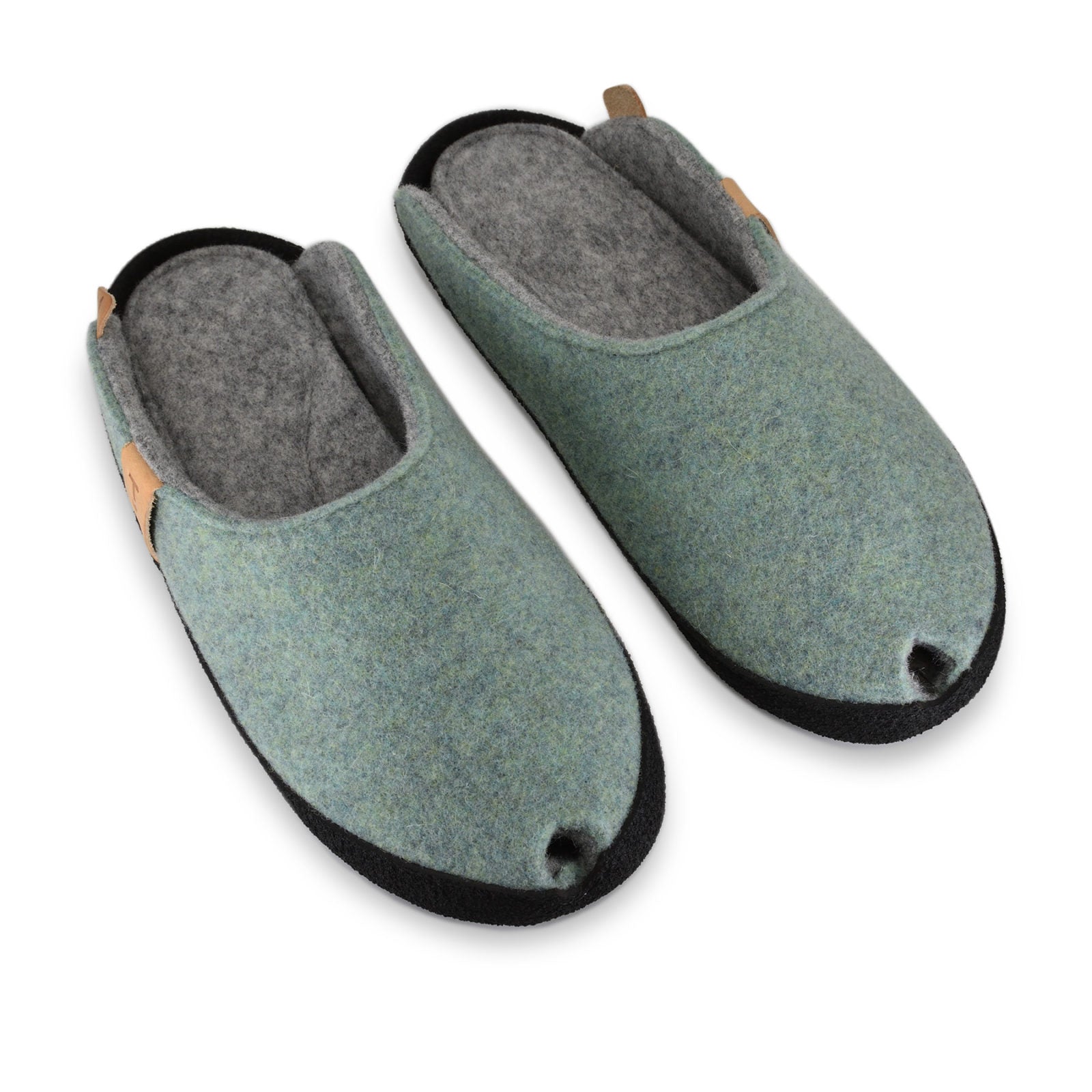 Dr Feet 2253 Slip On Felt Slippers in Charcoal Grey | rubyshoesday