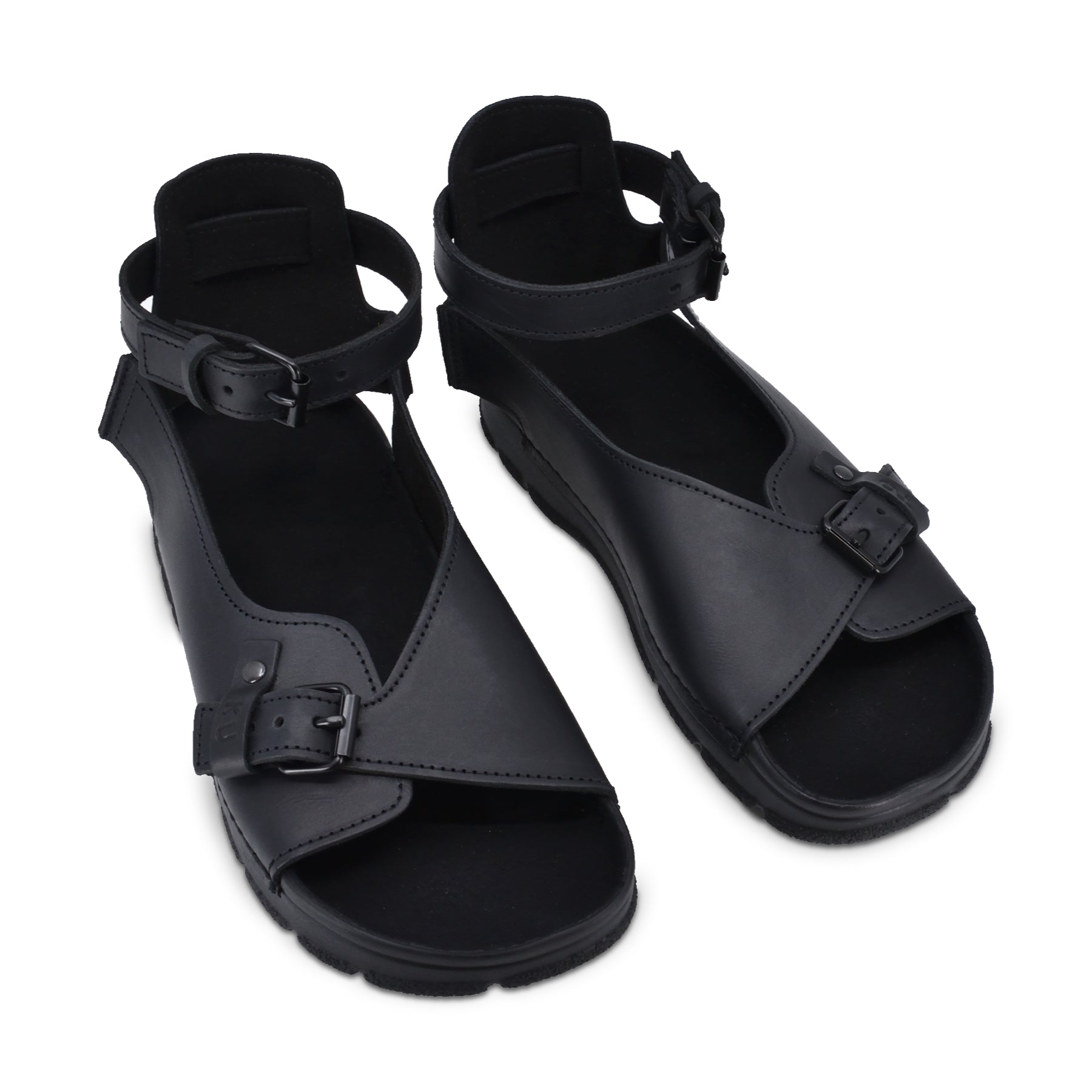 Sieviešu ādas sandales Athena, melnas