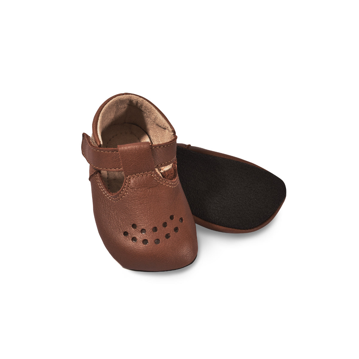 LUSTI. Children slippers made of soft reindeer leather. Color Brown