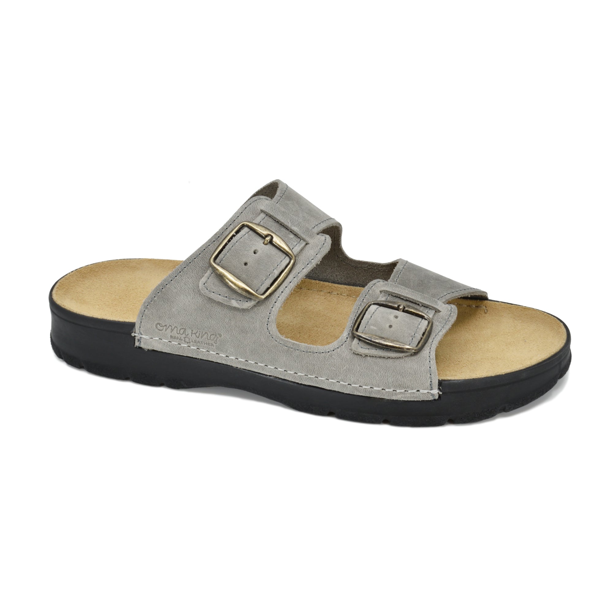 Men's leather sandals Mike, grey