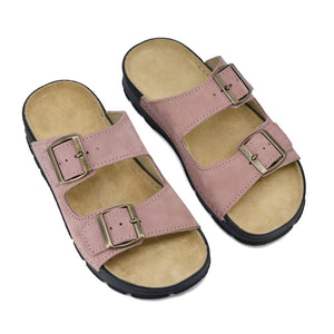 Women's leather sandals Lind, old rose
