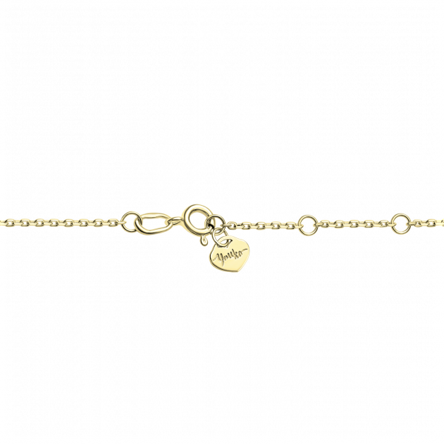 Silver ankle bracelet (anklet) Youko Cube, yellow gilding