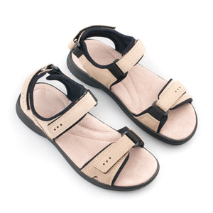 Woman's leather sports sandals LIVA BEIGE