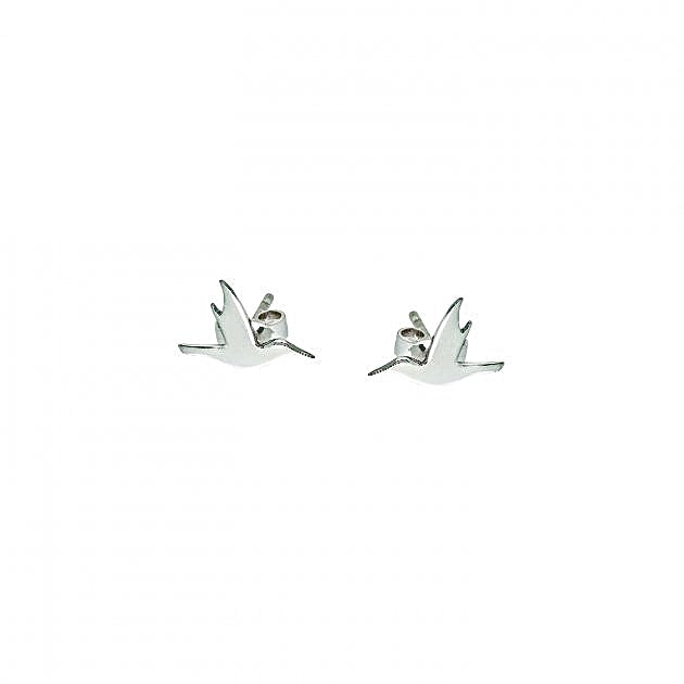 Birds Stud Earrings , silver color