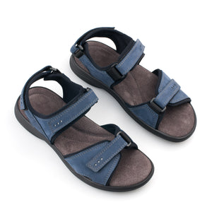 Woman's leather sports sandals LIVA Navy