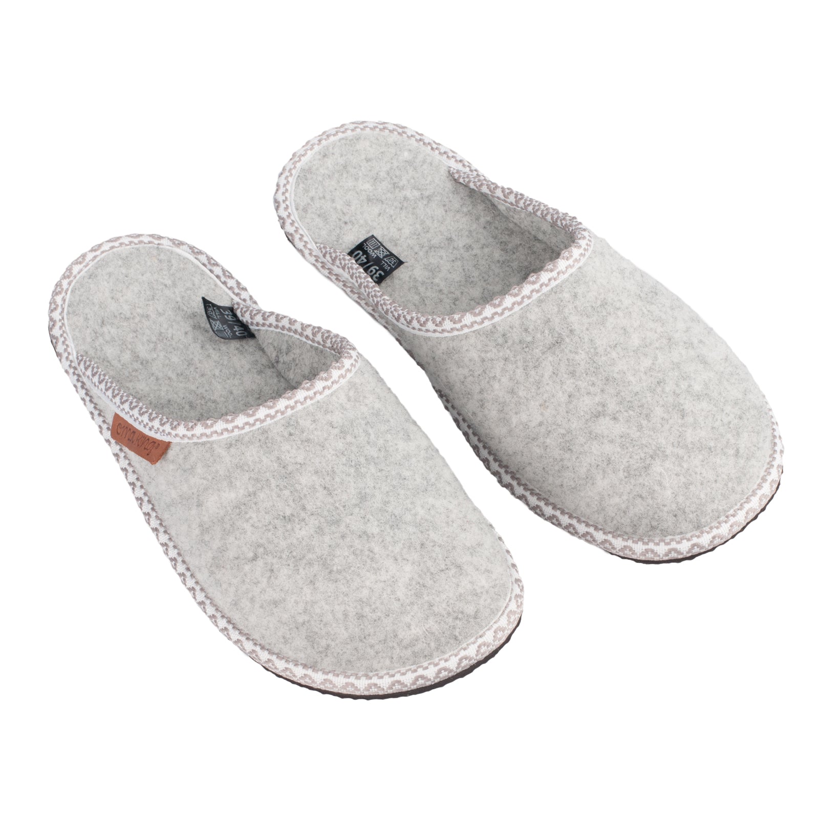 Unisex woolen slippers HALLA, light grey
